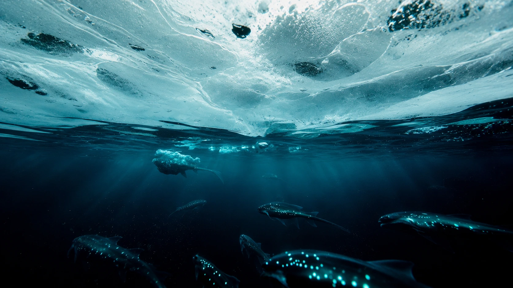 Subsurface ocean beneath ice